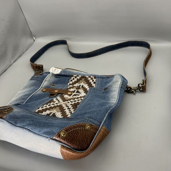 Myra Shoulder Bag- Myra Bag/ Purse canvas, leather Denim Bag - Picture 2 of 13